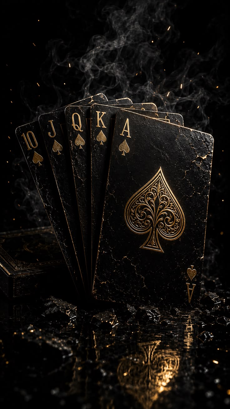 Vintage Playing Cards With Spade Canvas Wall Art, Large Vertical