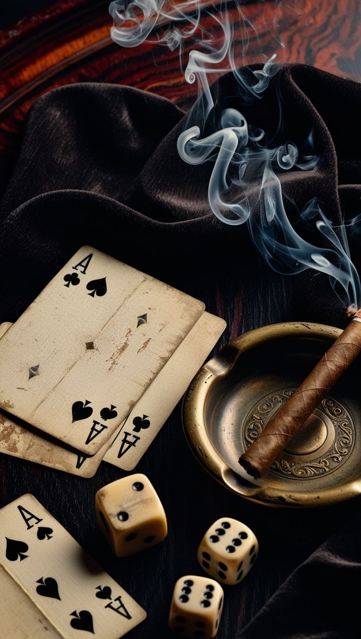 playing cards canvas wall art, vintage casino decor