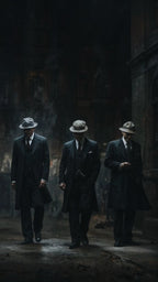 Vintage Gangster Canvas Wall Art in Dark Tones