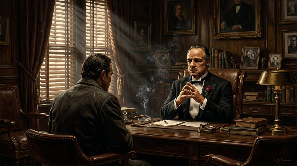 Gangster Mafia Canvas Wall Art, Godfather Scene, Vintage Office Decor
