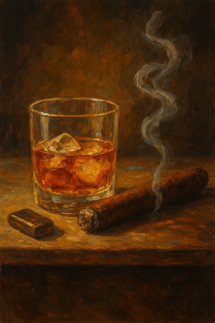 Whiskey and Cigar Canvas Print