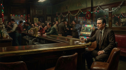 Gangster Canvas Wall Art, Mafia Bar Scene, Vintage Wall Decor