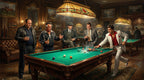 Gangster Canvas Wall Art, Mafia Pool Hall Scene, Man Cave Decor