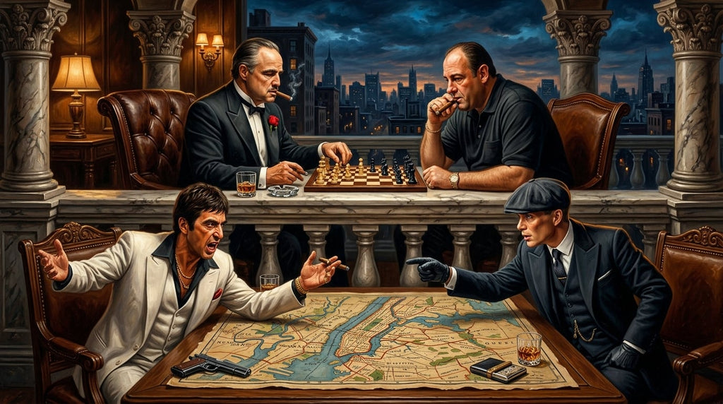 Gangster Canvas Wall Art, Mafia Themed Wall Decor, Chess Game Artwork