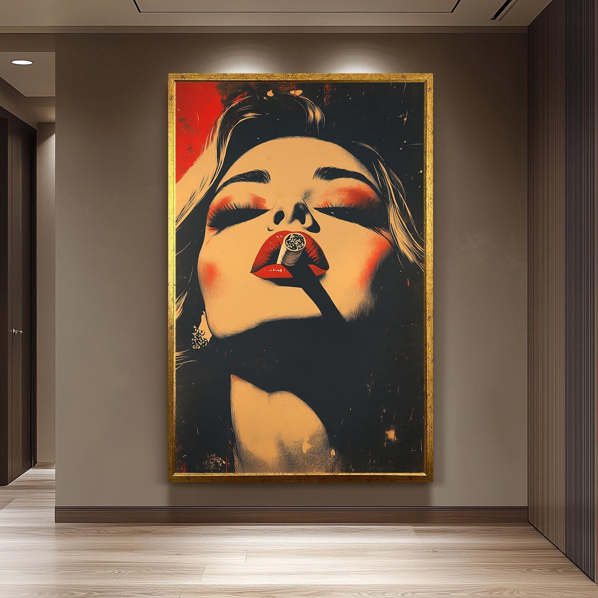 Glamorous Woman Pop Art Print: Retro Noir Style, Chic Interior Decor