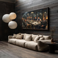 Gangster Mafia Meeting Canvas Wall Art – Vertical