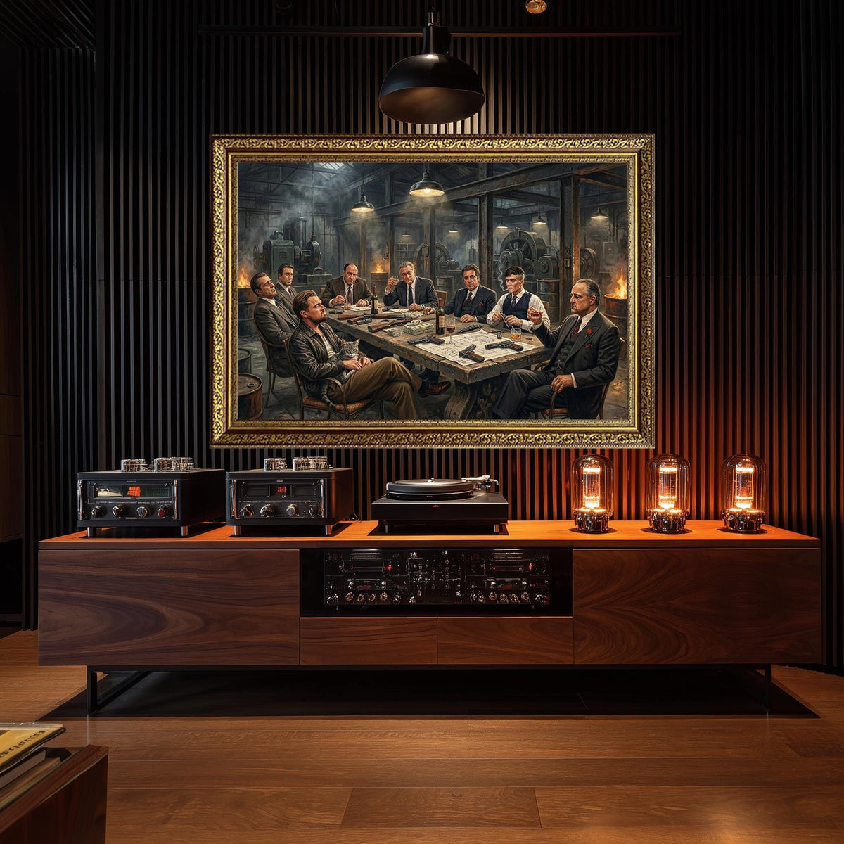 Gangster Mafia Meeting Canvas Wall Art – Horizontal