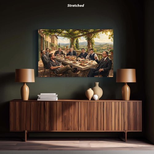 Gangster Canvas Print, Mafia Meeting, Industrial Decor