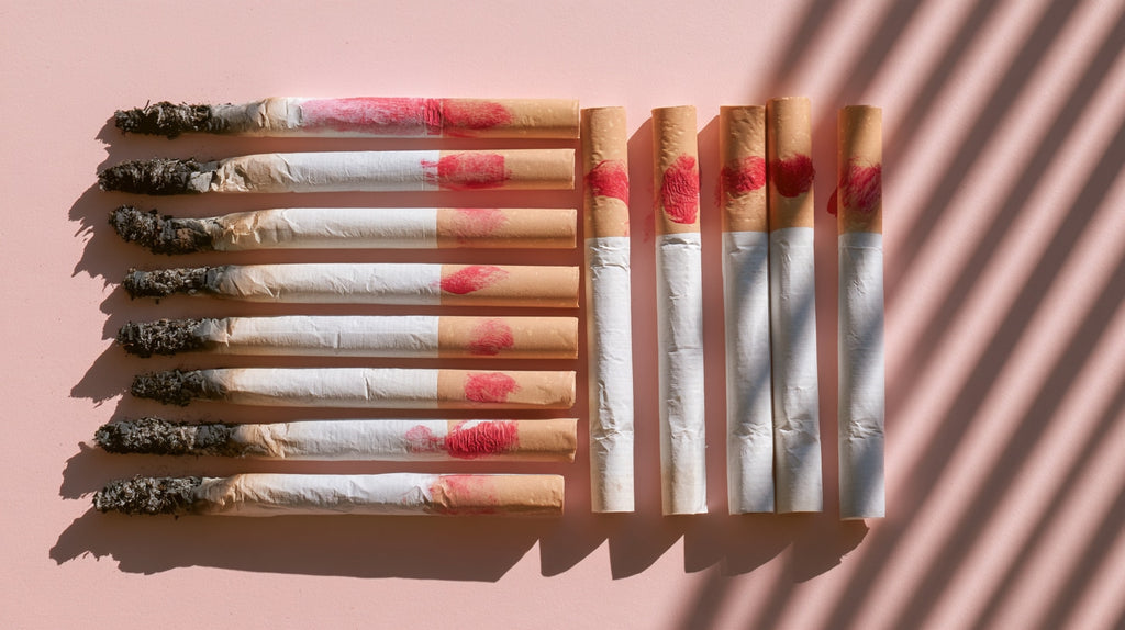 Vintage Cigarettes And Lipstick Canvas Wall Art, Oversized Horizontal