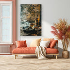 Vintage Map and Whiskey Canvas Wall Art
