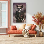 Vintage Dog Gangster Canvas Wall Art