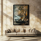 Vintage Map and Whiskey Canvas Wall Art