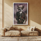 Vintage Dog Gangster Canvas Wall Art