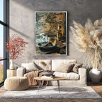 Vintage Map and Whiskey Canvas Wall Art