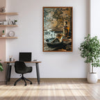 Vintage Map and Whiskey Canvas Wall Art