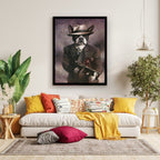 Vintage Dog Gangster Canvas Wall Art