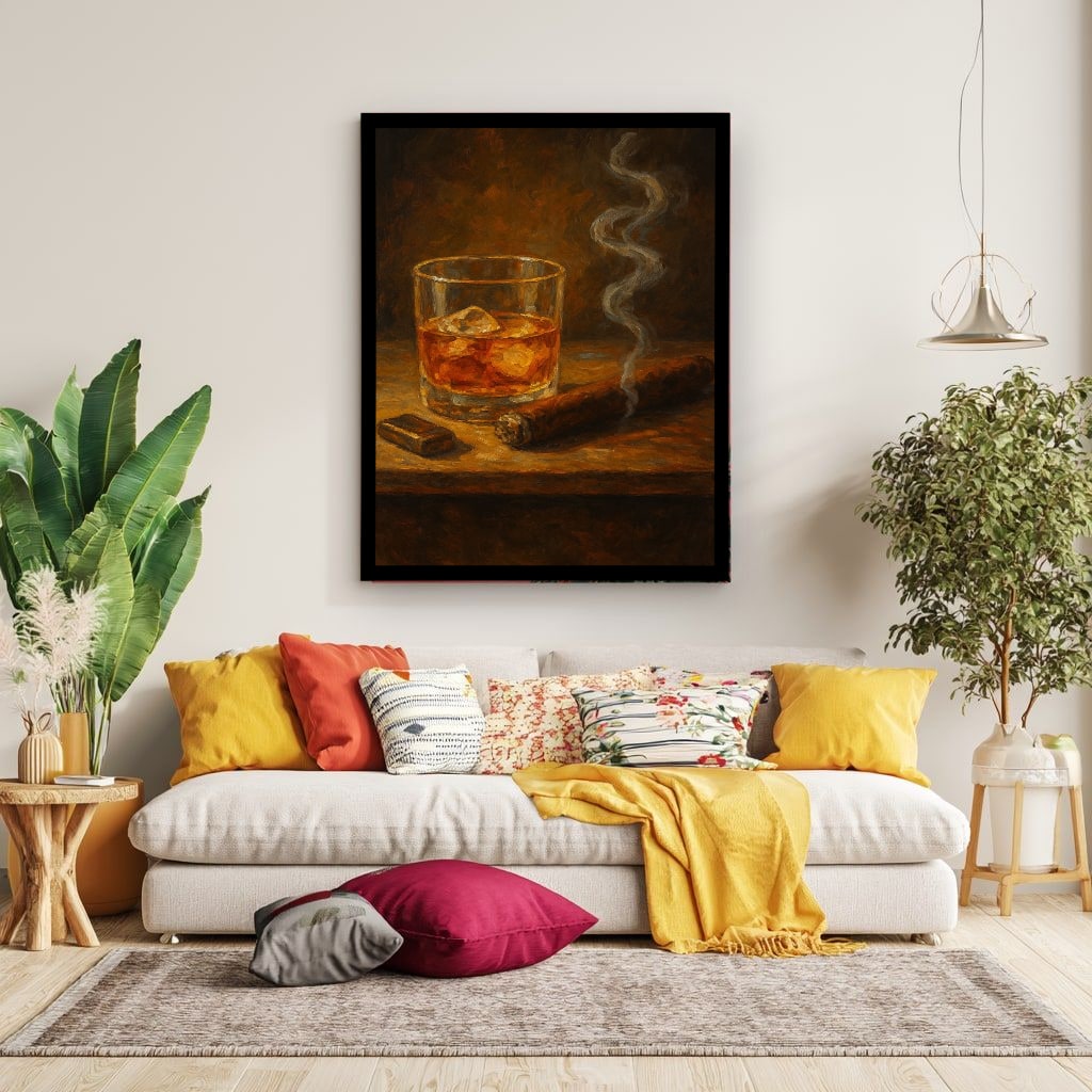 Whiskey and Cigar Canvas Print