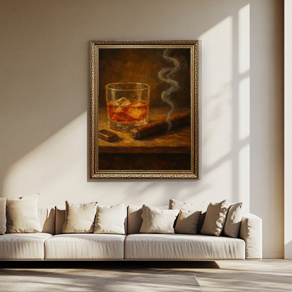 Whiskey and Cigar Canvas Print