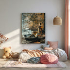Vintage Map and Whiskey Canvas Wall Art