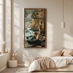 Vintage Map and Whiskey Canvas Wall Art