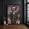 Vintage Dog Gangster Canvas Wall Art