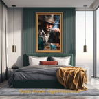 cowboy portrait, vintage western art, canvas wall art