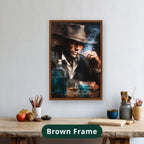 cowboy portrait, vintage western art, canvas wall art
