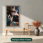 cowboy portrait, vintage western art, canvas wall art
