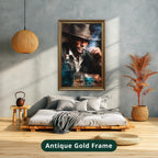 cowboy portrait, vintage western art, canvas wall art
