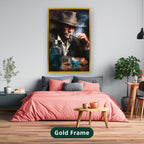 cowboy portrait, vintage western art, canvas wall art