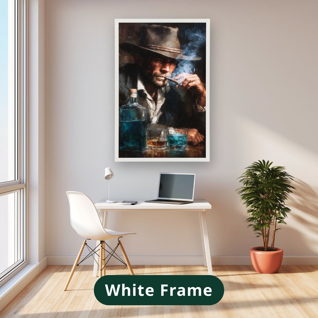 cowboy portrait, vintage western art, canvas wall art