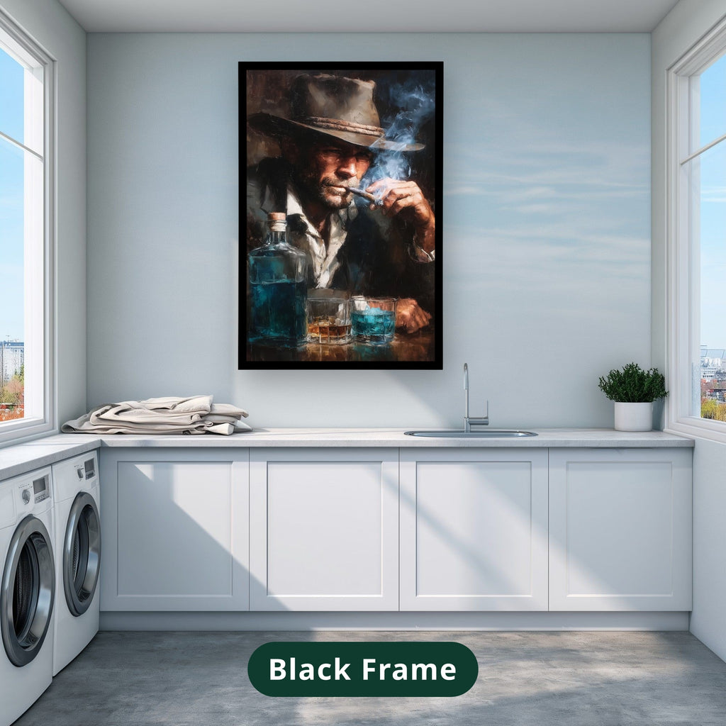 cowboy portrait, vintage western art, canvas wall art