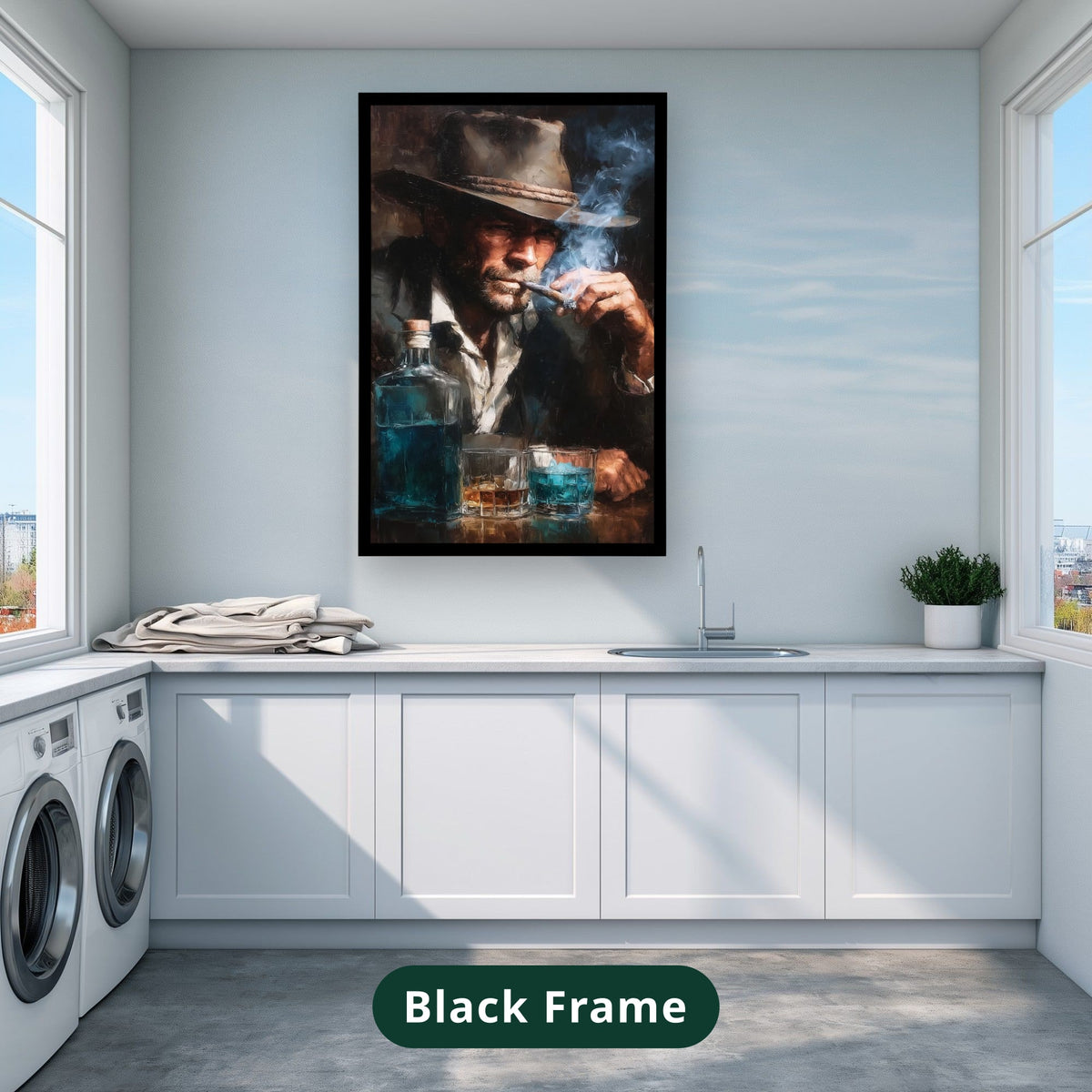 cowboy portrait, vintage western art, canvas wall art