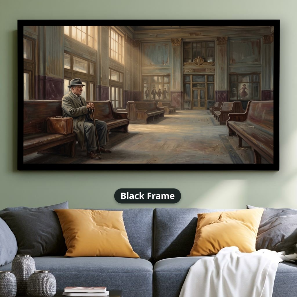 Mafia Canvas Wall Art, Gangster Artwork, Vintage Train Station Decor