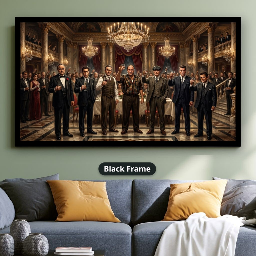 Mafia Canvas Wall Art, Gangster Wall Decor, Vintage Mafia Art