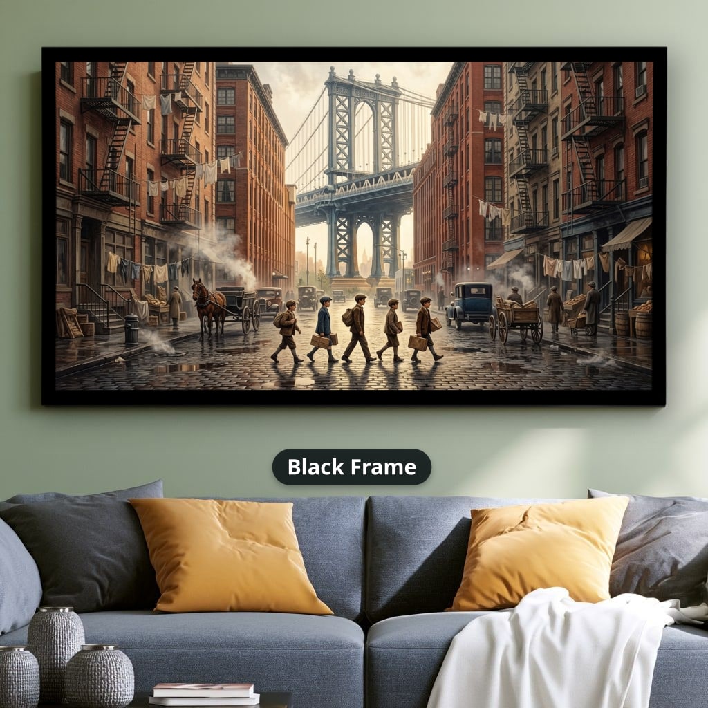 Gangster Canvas Wall Art, Mafia Street Scene