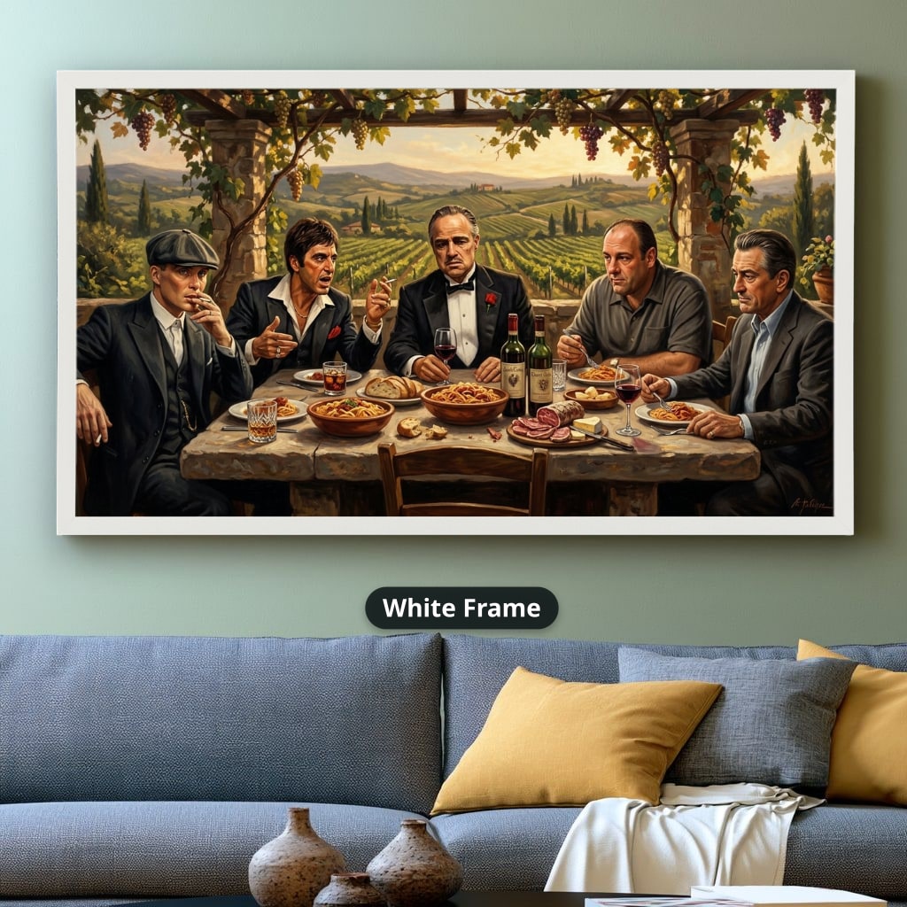Mafia Canvas Wall Art, gangster wall decor, Italian mob scene