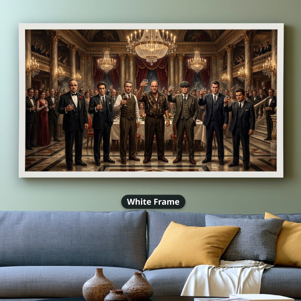 Mafia Canvas Wall Art, Gangster Wall Decor, Vintage Mafia Art
