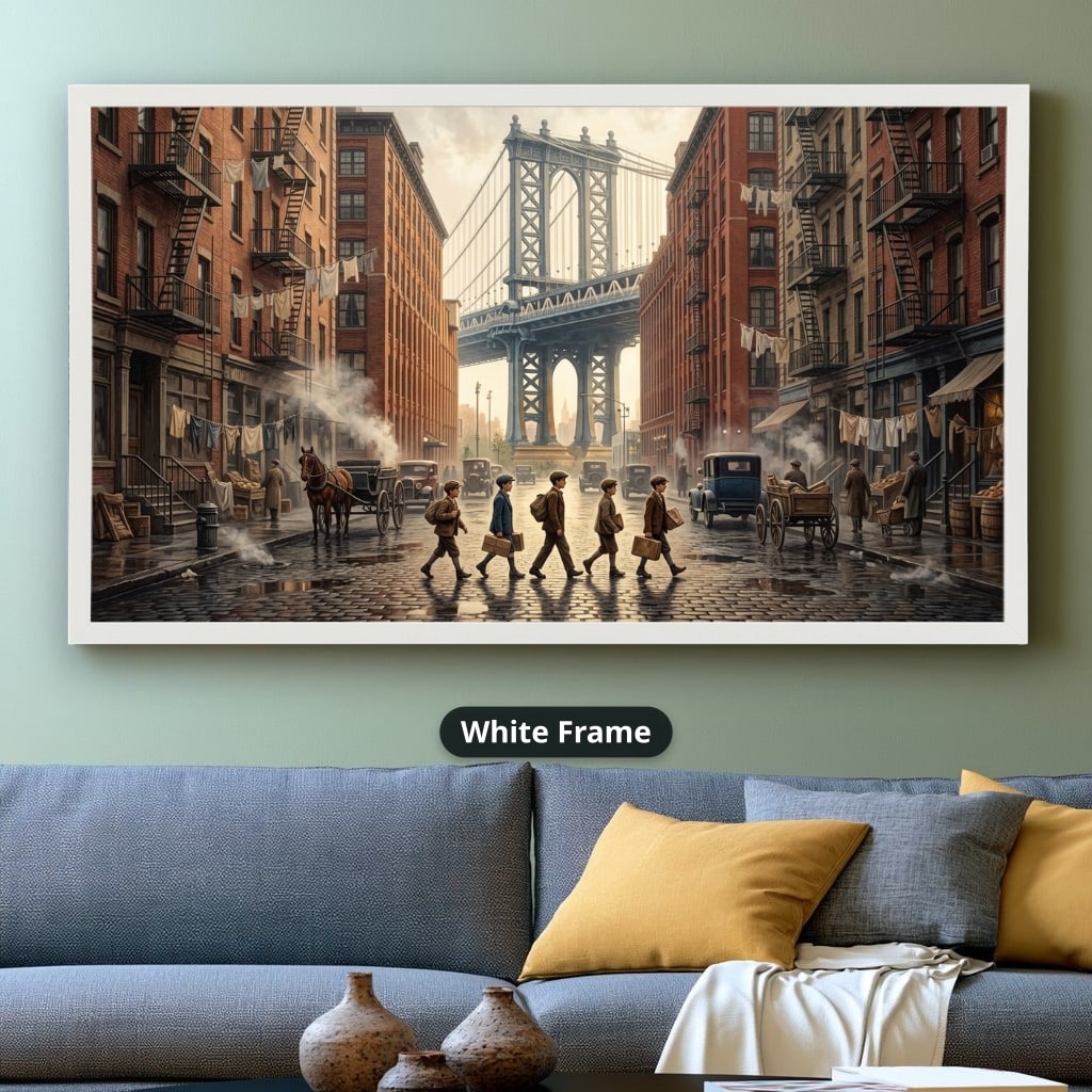 Gangster Canvas Wall Art, Mafia Street Scene