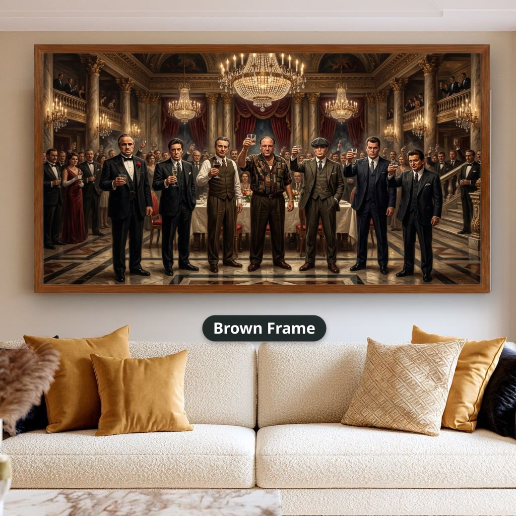 Mafia Canvas Wall Art, Gangster Wall Decor, Vintage Mafia Art