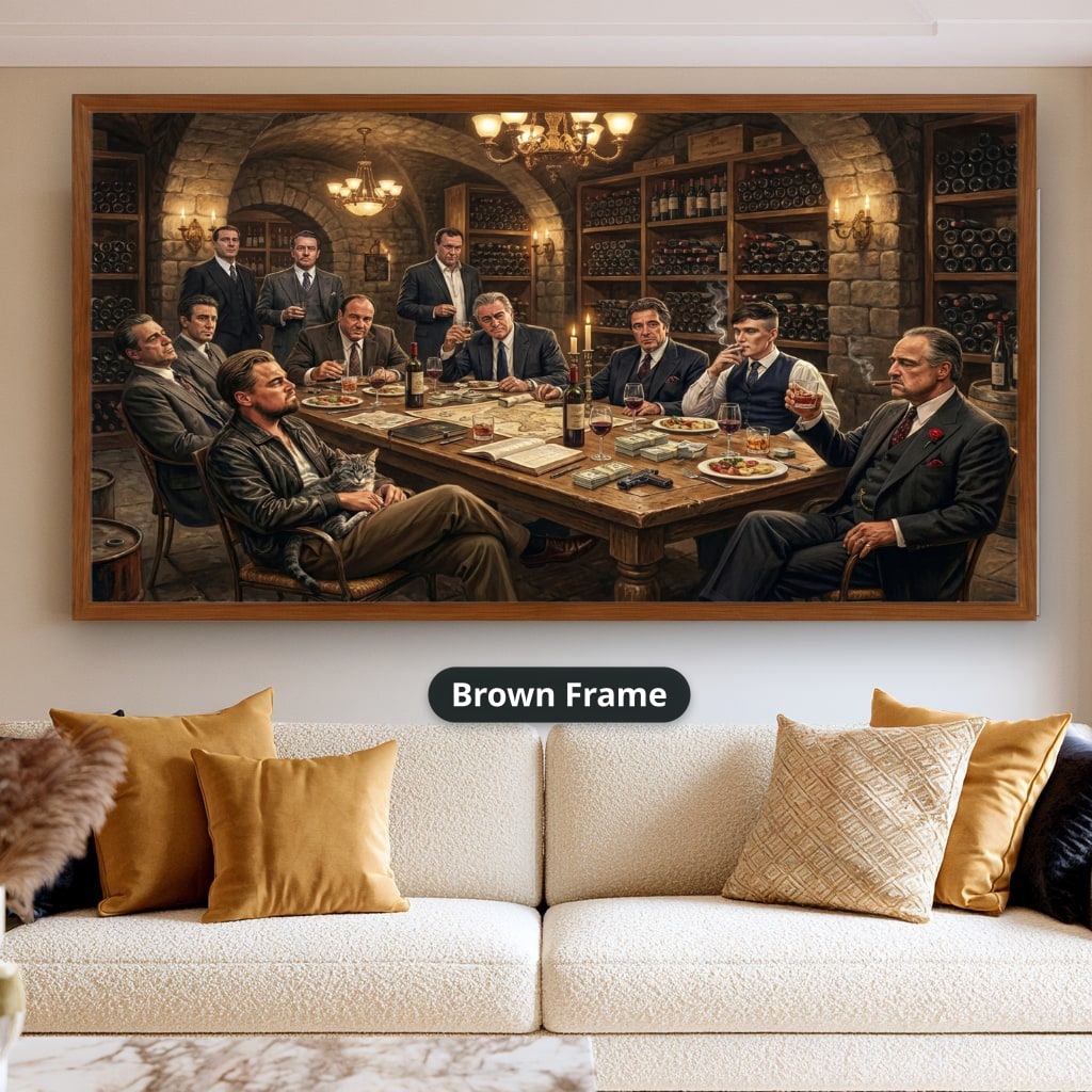 Mafia Canvas Wall Art, Gangster Wall Decor, Vintage Mafia Print
