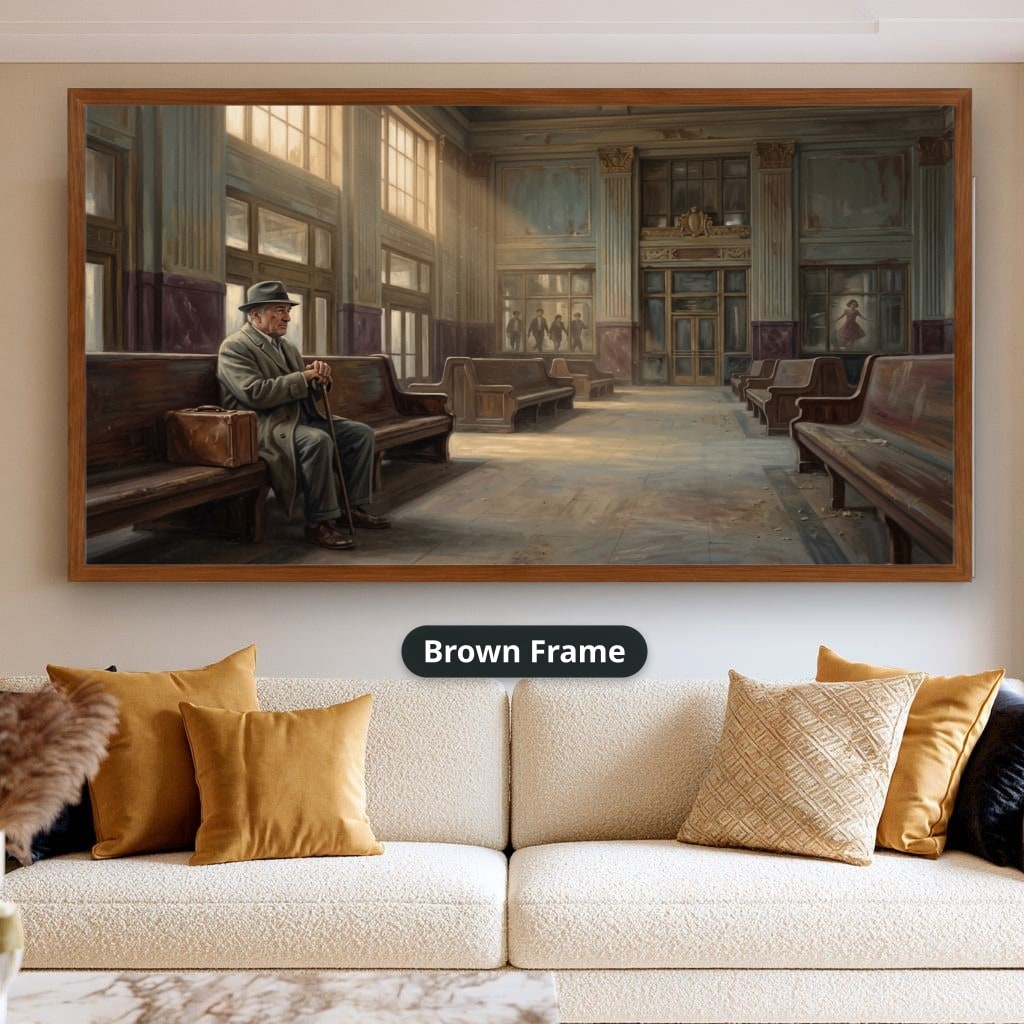 Mafia Canvas Wall Art, Gangster Artwork, Vintage Train Station Decor