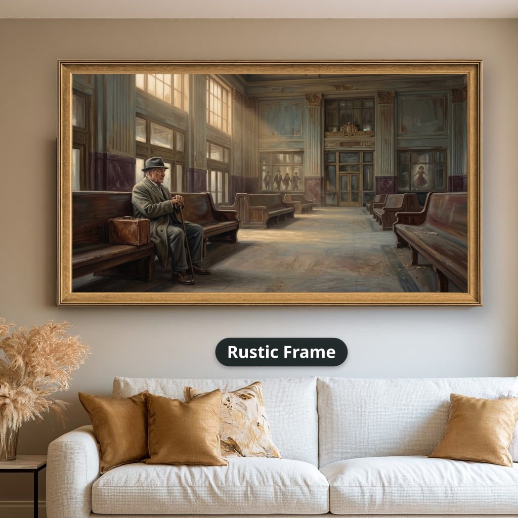 Mafia Canvas Wall Art, Gangster Artwork, Vintage Train Station Decor