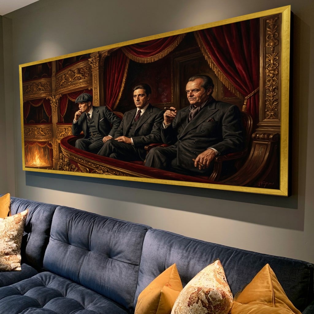 Mafia Canvas Wall Art, Gangster Artwork, Vintage Mafia Scene