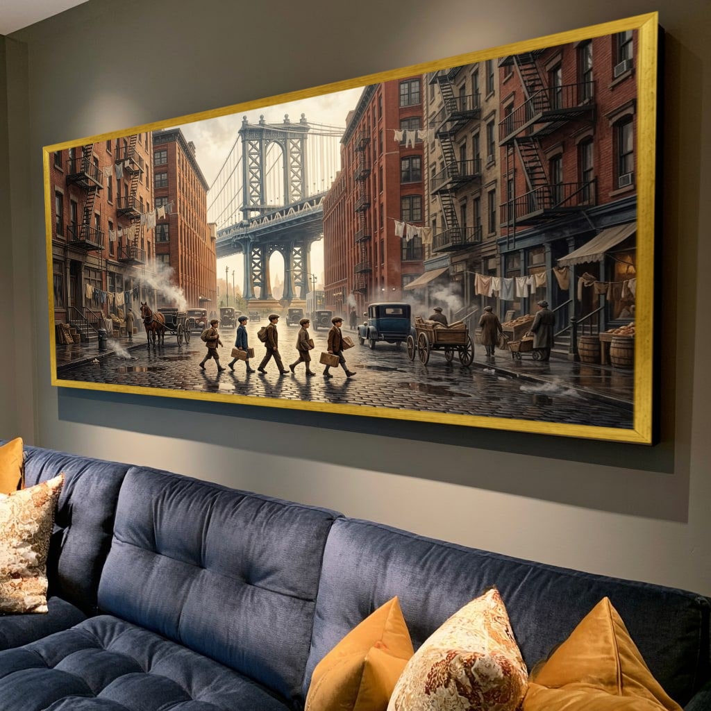 Gangster Canvas Wall Art, Mafia Street Scene