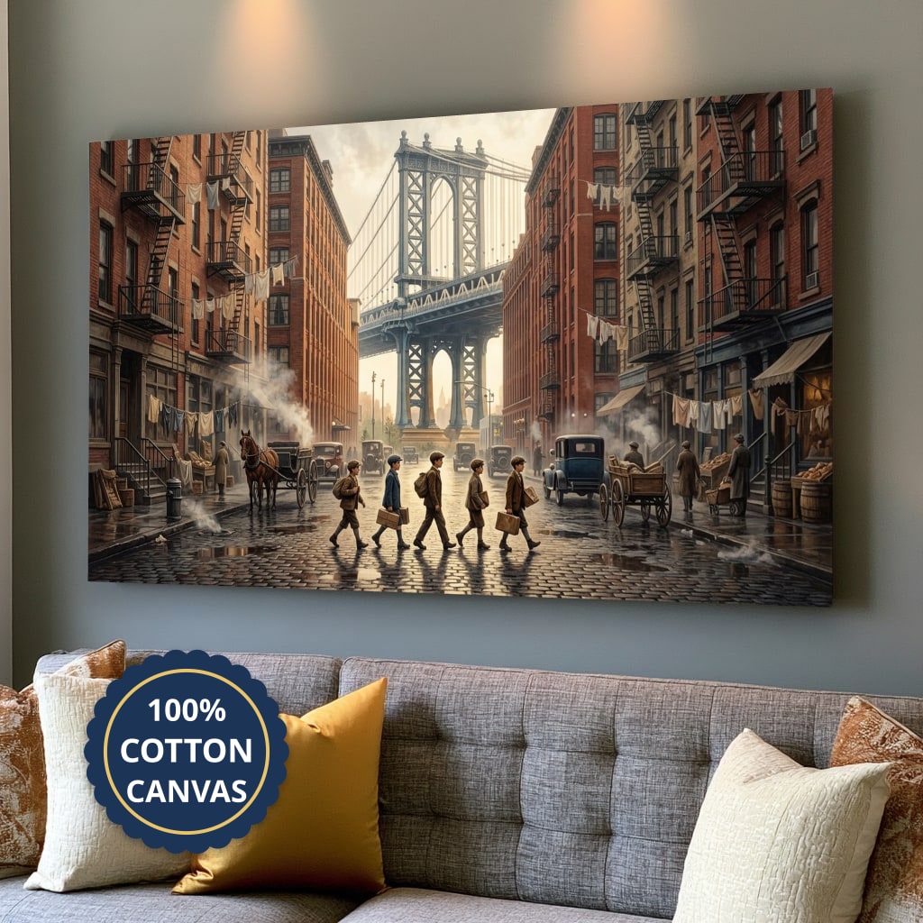 Gangster Canvas Wall Art, Mafia Street Scene