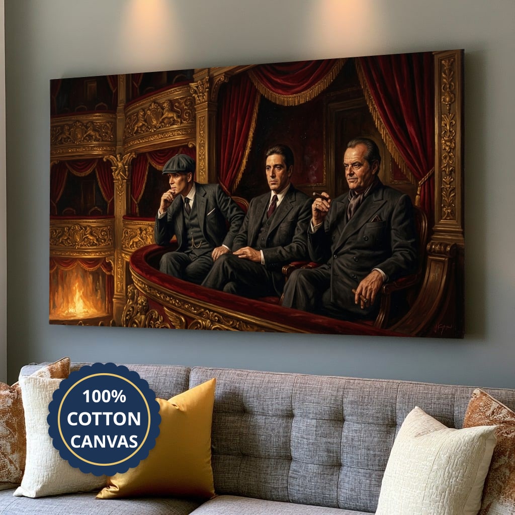Mafia Canvas Wall Art, Gangster Artwork, Vintage Mafia Scene