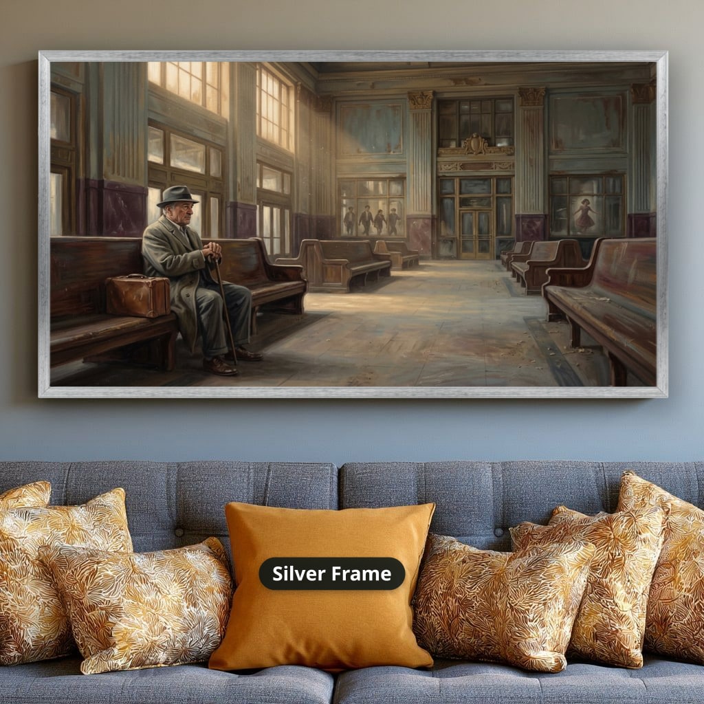Mafia Canvas Wall Art, Gangster Artwork, Vintage Train Station Decor