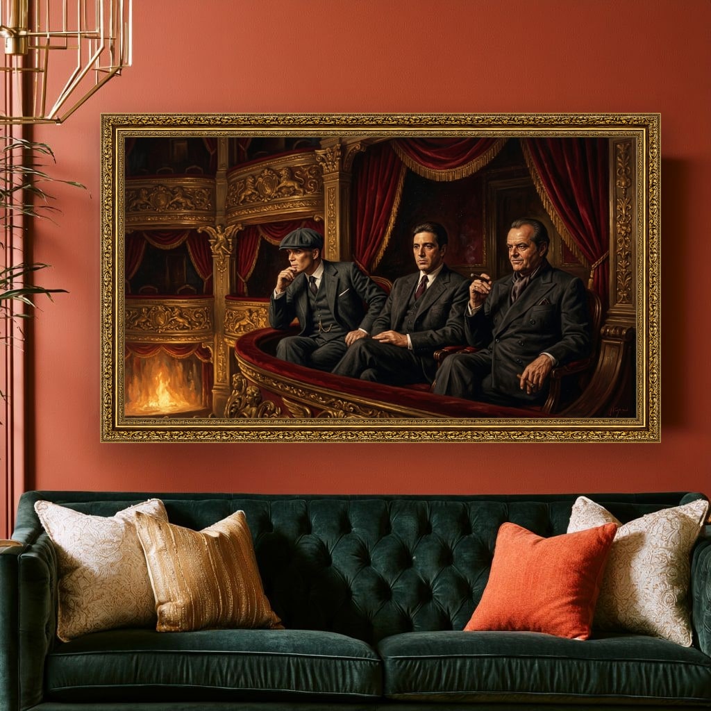 Mafia Canvas Wall Art, Gangster Artwork, Vintage Mafia Scene