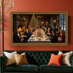 Gangster Mafia Canvas Wall Art, Holiday Dinner Scene
